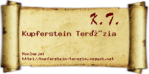 Kupferstein Terézia névjegykártya